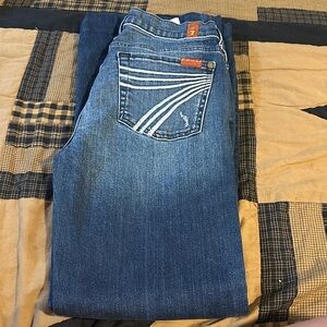 7 For All Mankind Blue Boot Cut Jeans
